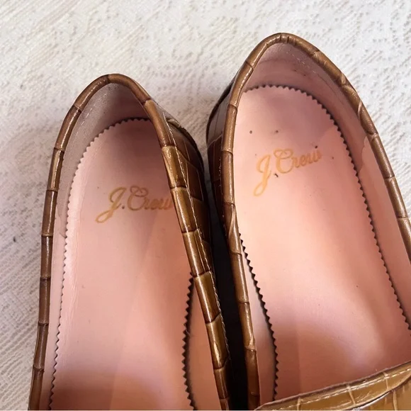 J.Crew Cecile croc embossed leather loafers - Picture 3 of 10